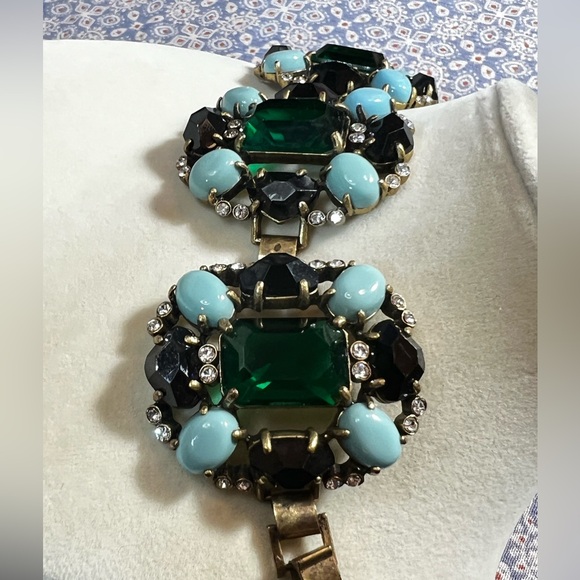 Beautiful J Crew Emerald Rhinestone Bead Bracelet - Picture 2 of 5